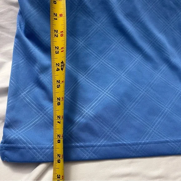 Chaps Men's Performance Golf Polo Shirt Blue Plaid Large - Picture 7 of 8